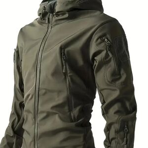 Men's Olive Hooded Jacket